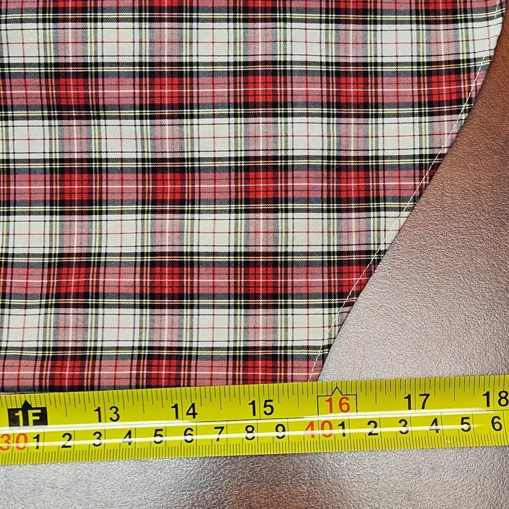 J.CREW Slim Fit Men's Medium Flannel Shirt Red Black White Tartan Plaid‎ L/S EUC